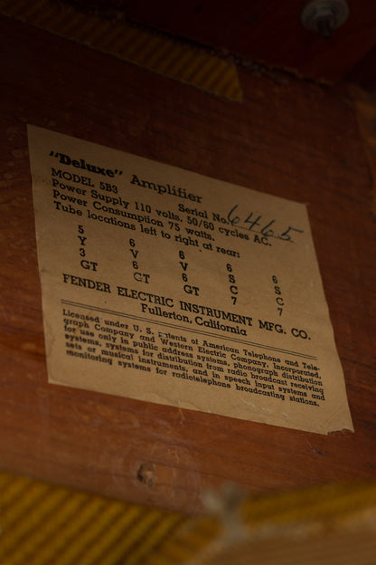 Fender Deluxe Model 5B3 Tube Amplifier (1952)