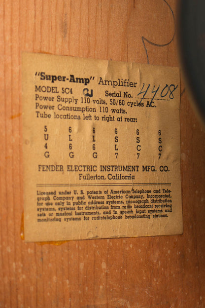 Fender Super-Amp Model 5C4 Tube Amplifier (1953)