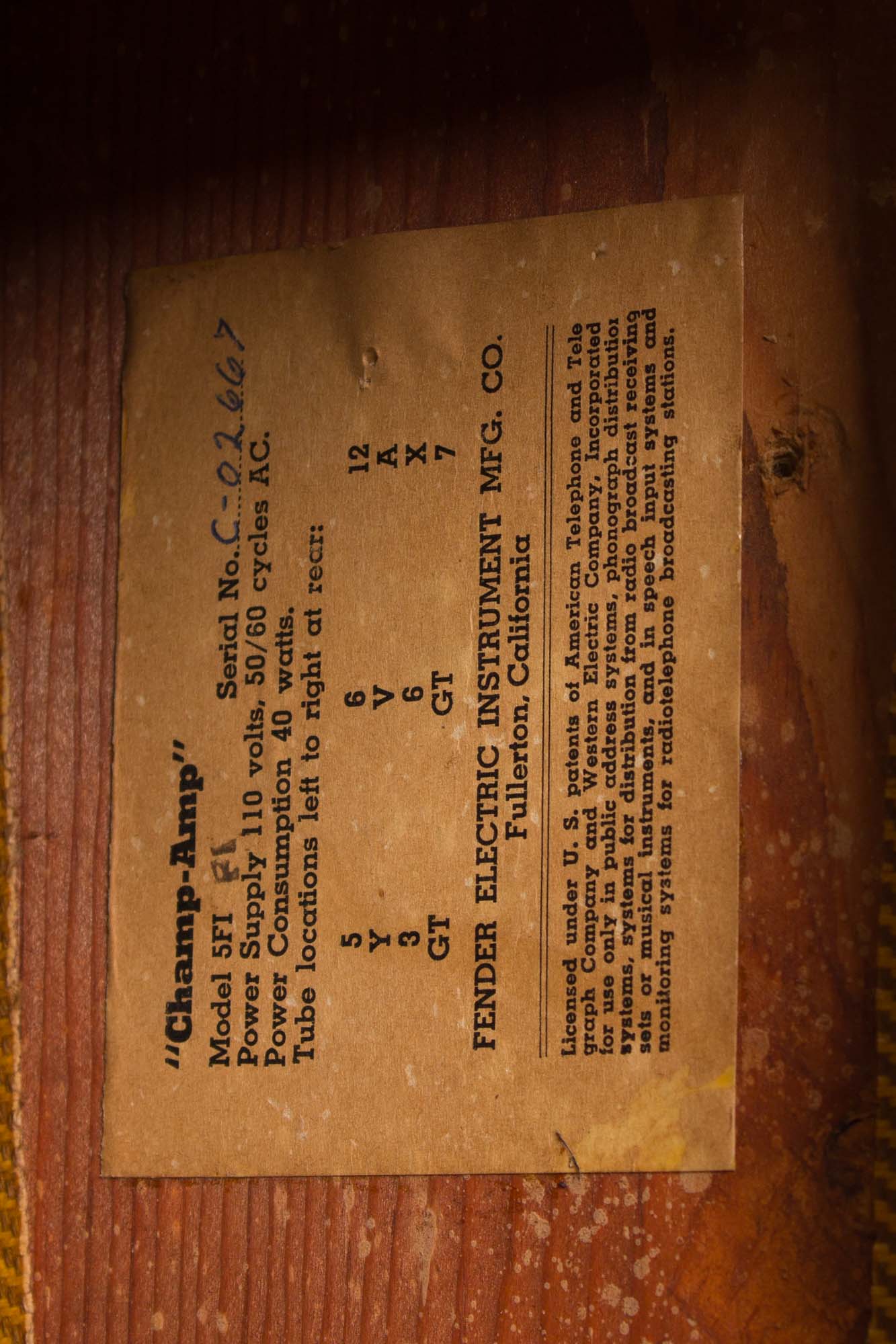Fender Champ 5F1 Tube Amplifier (1956)