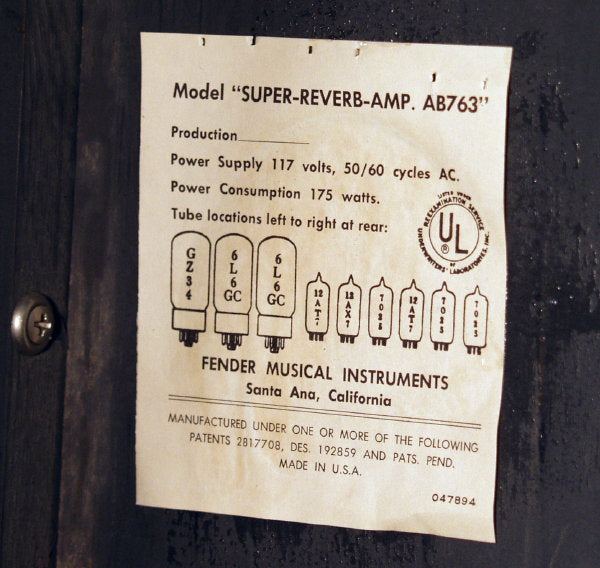 Fender Super Reverb Tube Guitar Amplifier (1969)