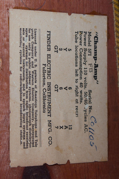 Fender Champ 5F1 Tube Amplifier (1956)
