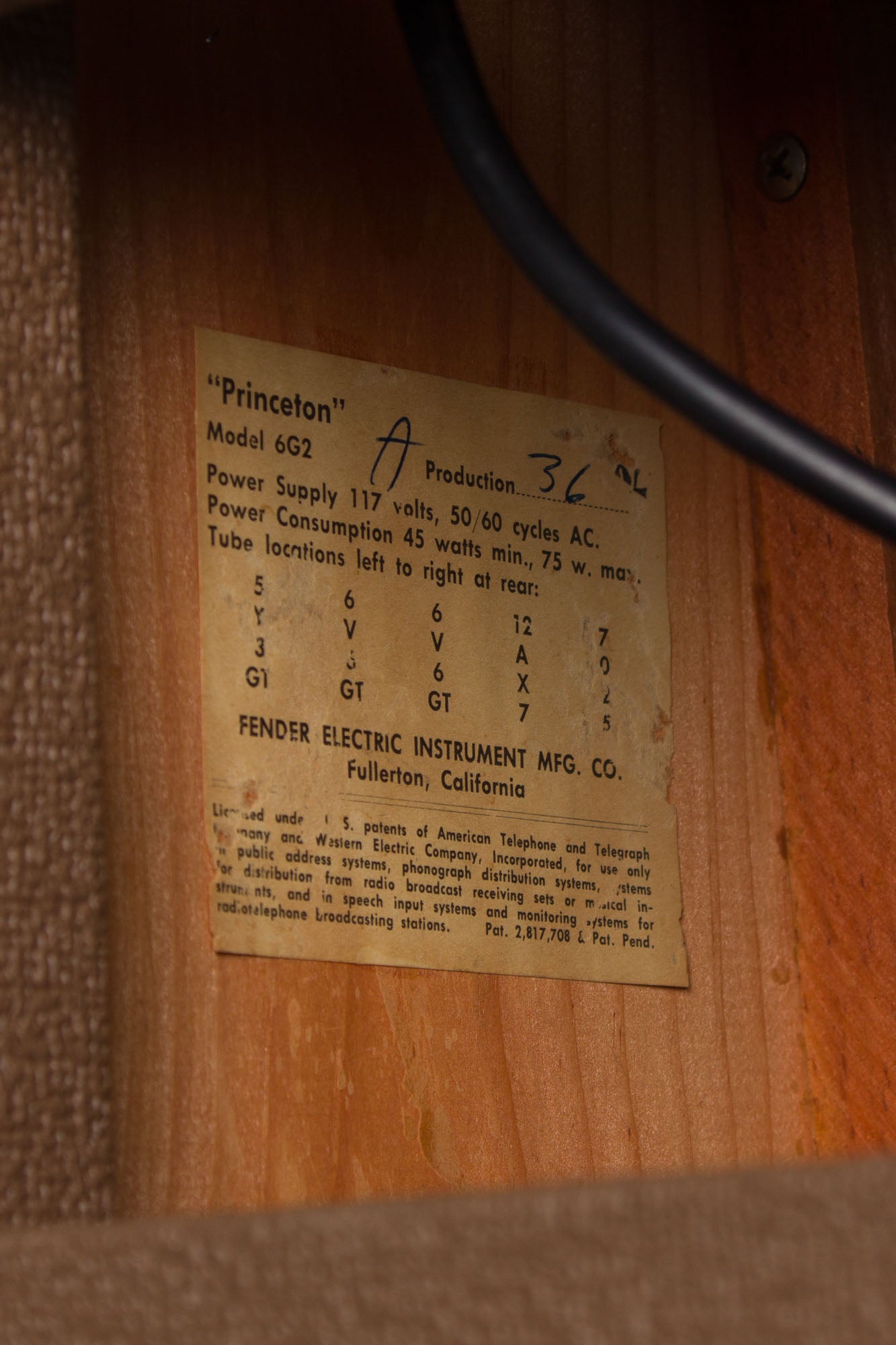 Fender Princeton 6G2 Tube Amplifier (1961)