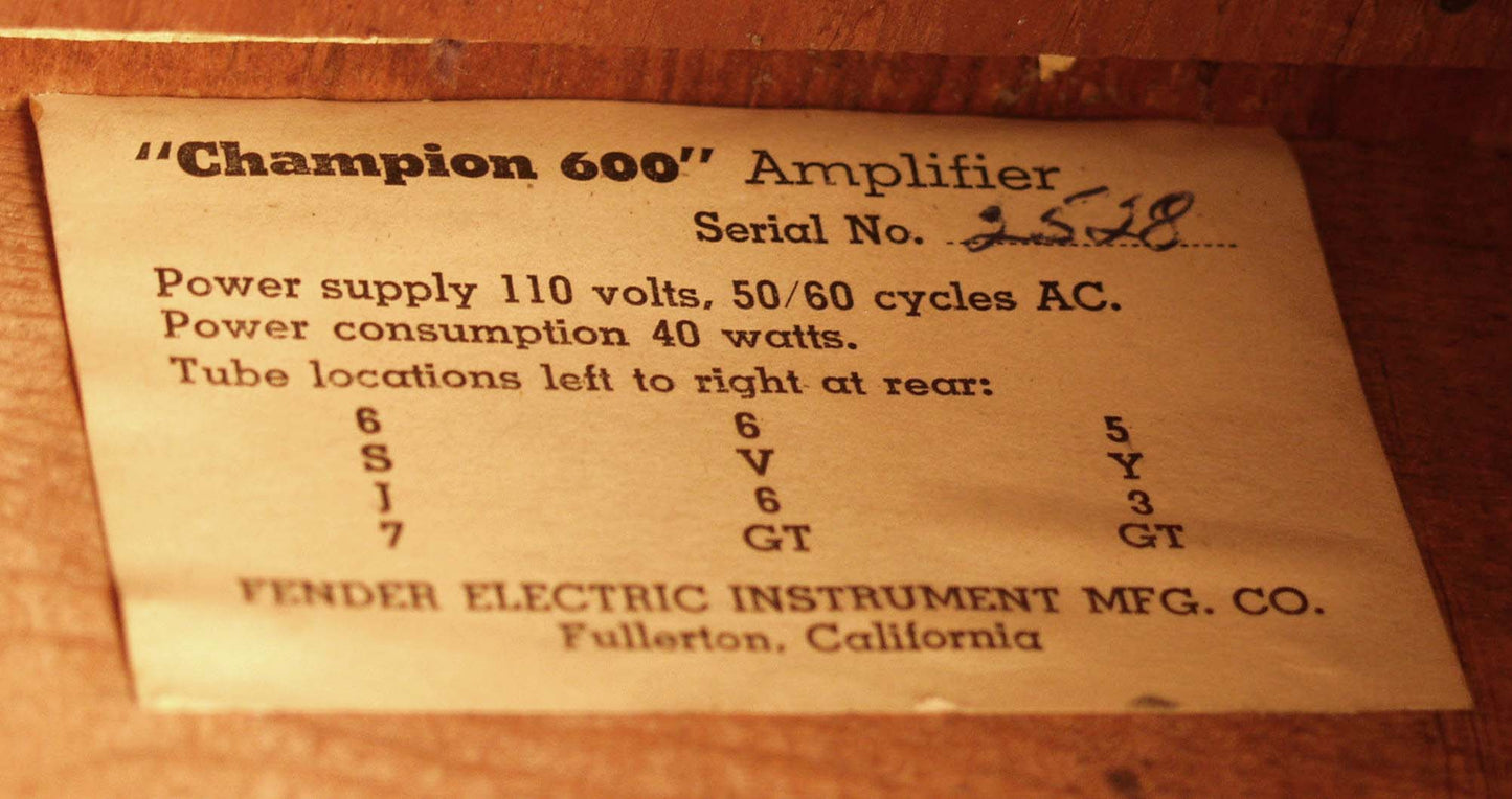 Fender Champion ""600"" Tube Amplifier (1950)