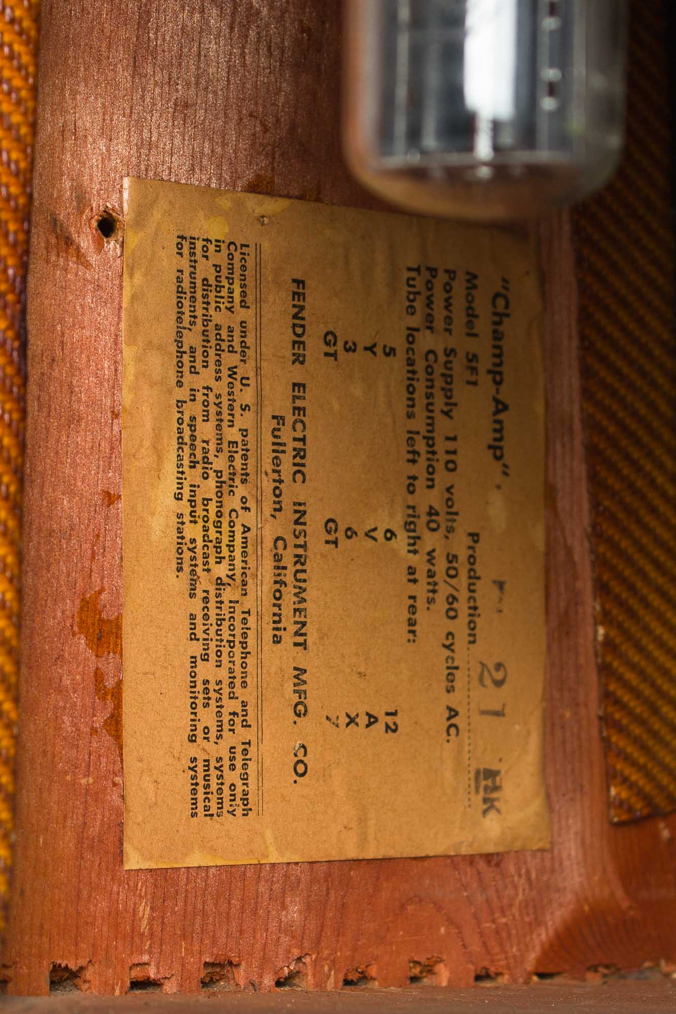 Fender Champ 5F1 Tube Amplifier (1958)