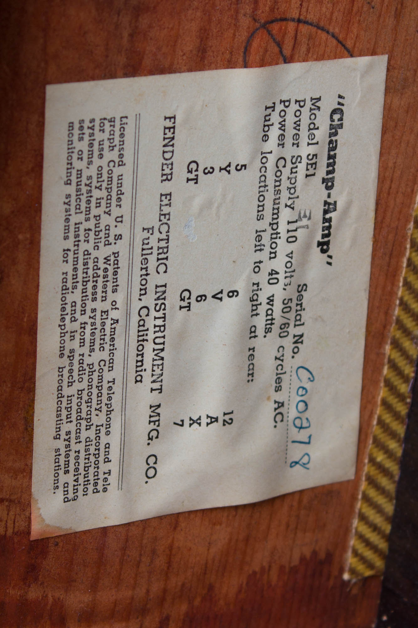 Fender Champ 5E1 Tube Amplifier (1955)