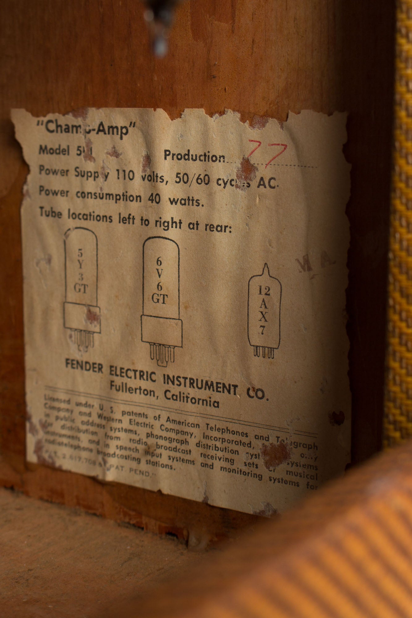 Fender Champ-Amp 5F1 Tube Amplifier (1963)