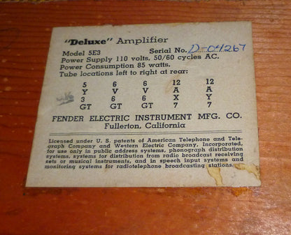 Fender Deluxe Tube Guitar Amplifier (1957)