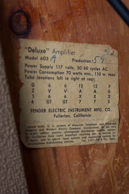 Fender Deluxe 6G3 w/Road Case Tube Amplifier (1961)