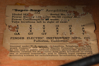 Fender Super 5E4 Tube Amplifier (1955)