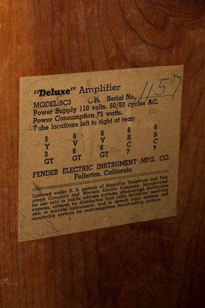 Fender Deluxe Model 5C3 Tube Amplifier (1953)
