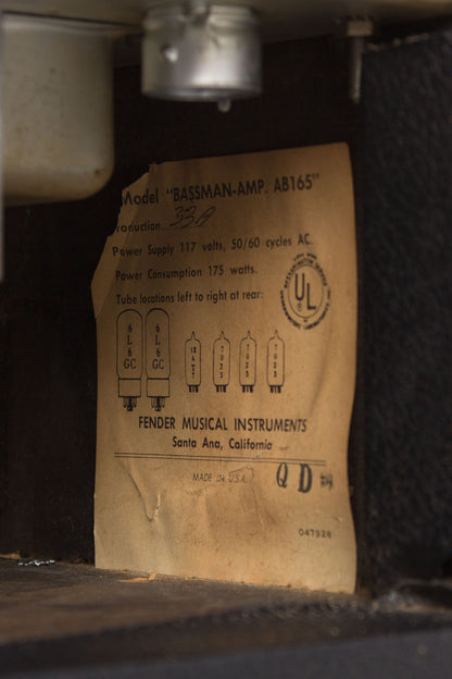Fender Bassman AB165 Tube Head Bass Amplifier (1967)