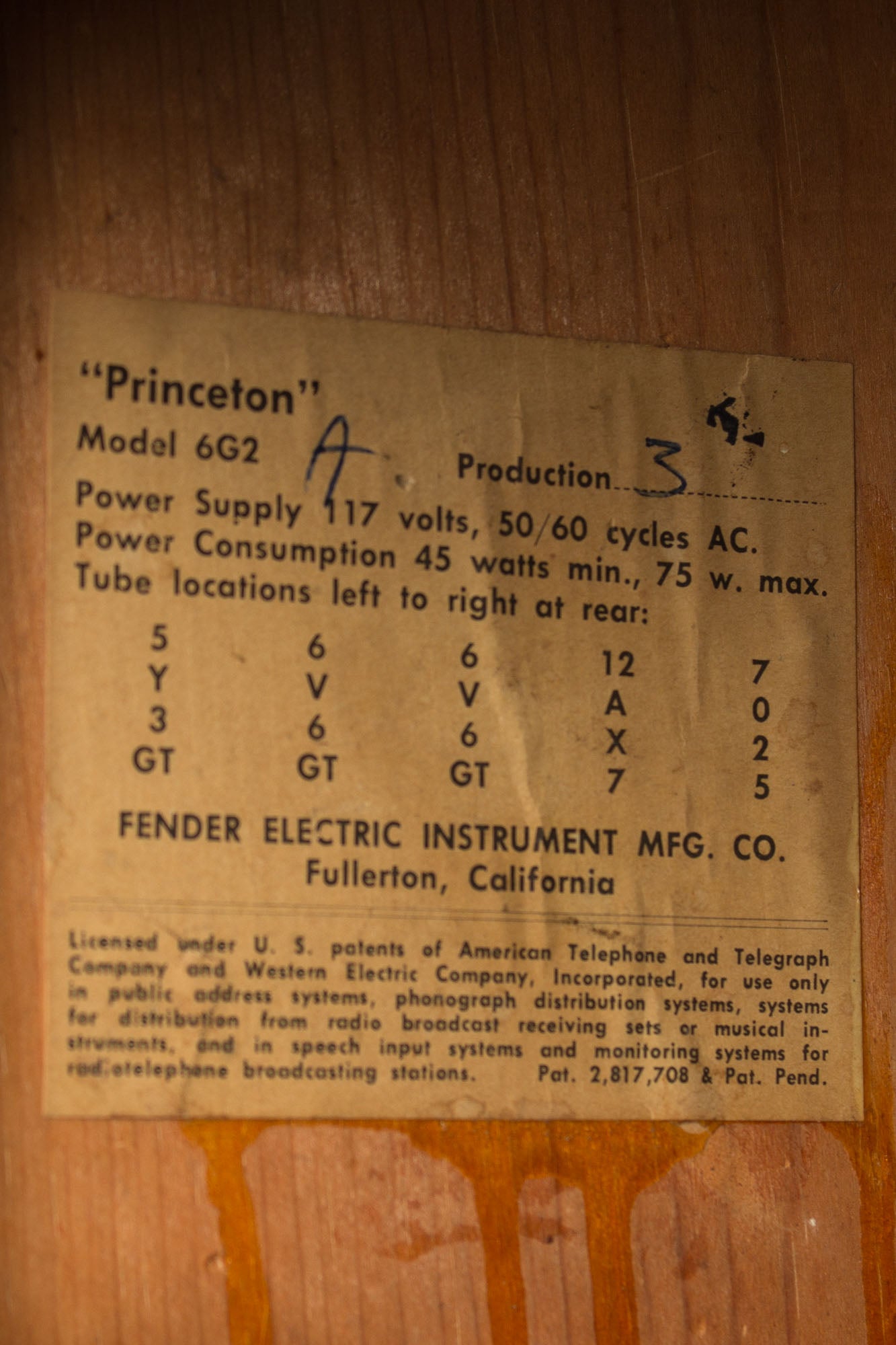Fender Princeton 6G2 Tube Amplifier (1961)