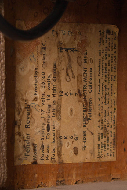 Fender 6G15 Tube Reverb Unit Effect (1961)