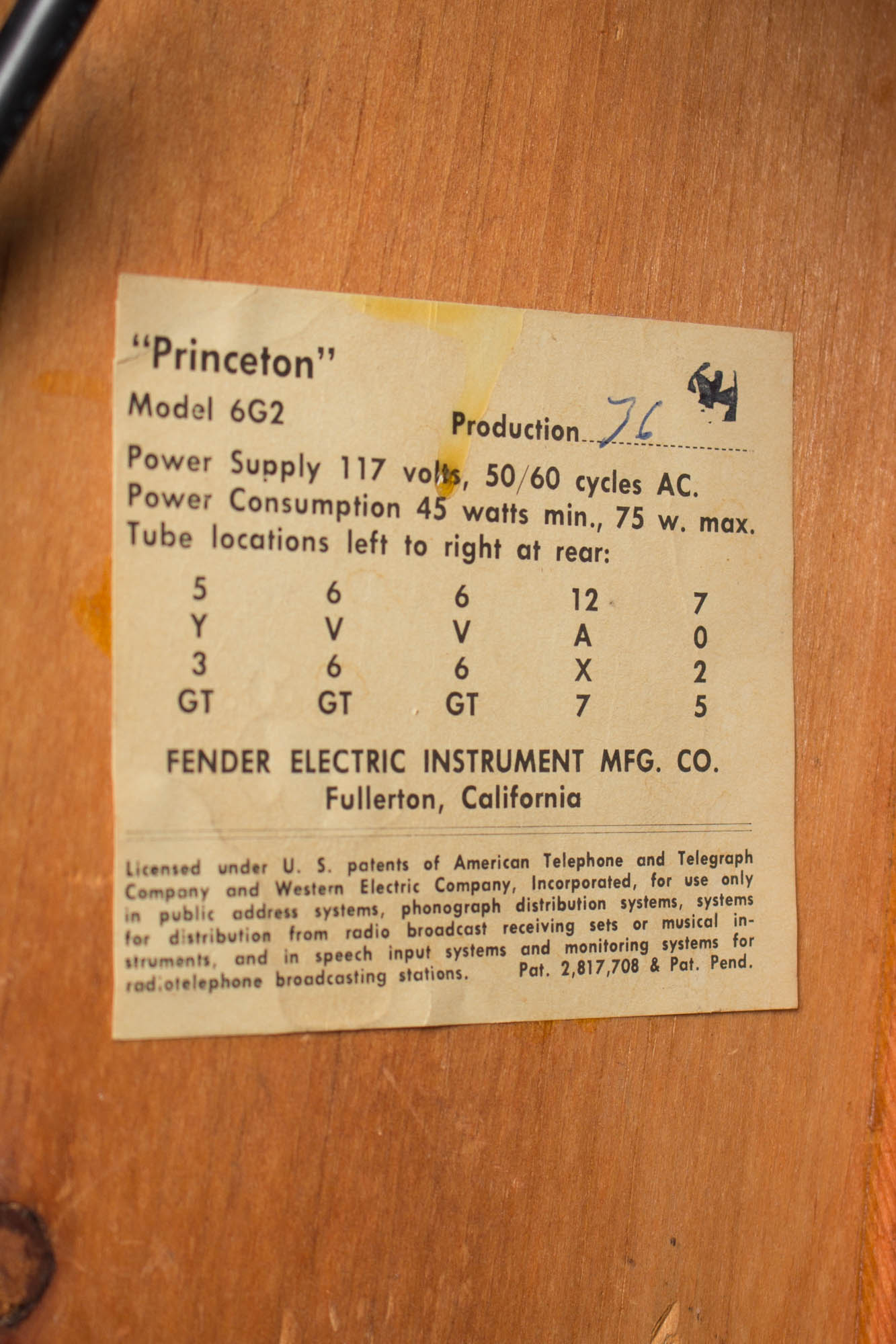 Fender Princeton 6G2 Tube Amplifier (1961)