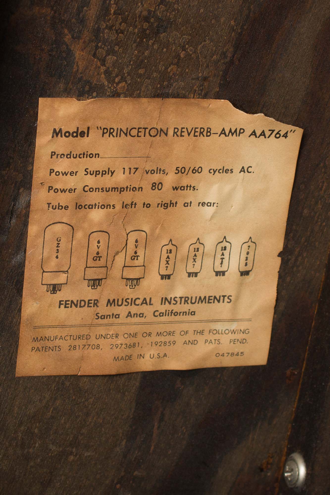 Fender Princeton Reverb AA1164 Tube Amplifier (1968)