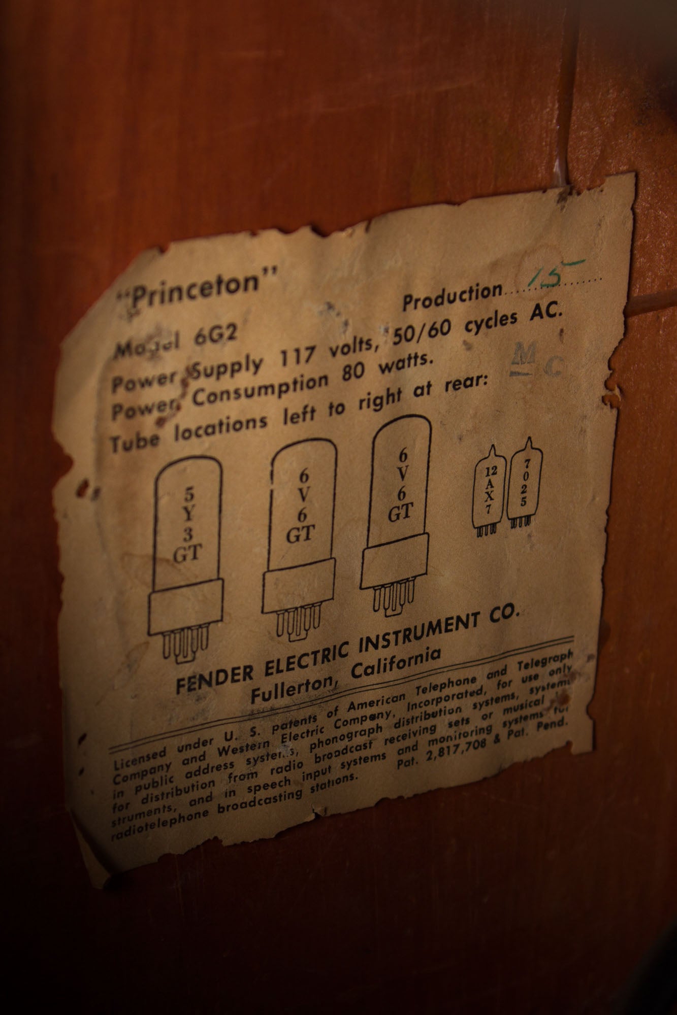 Fender Princeton 6G2 Tube Amplifier (1963)