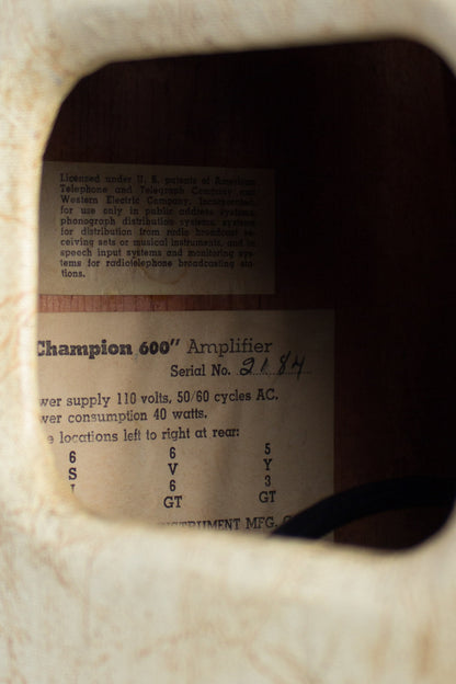 Fender Champion Model 600 Tube Amplifier (1951)
