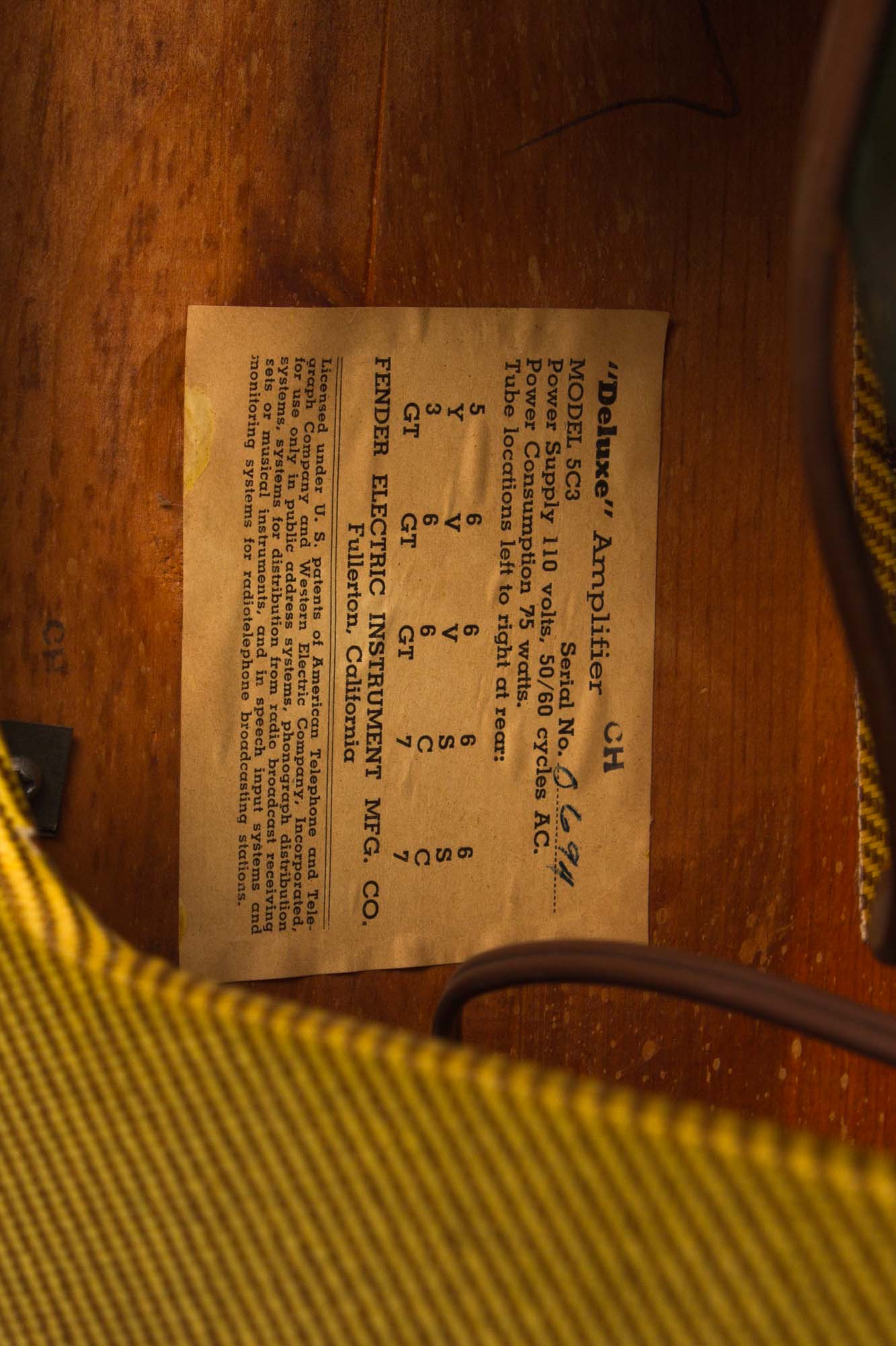 Fender Deluxe Model 5C3 Tube Amplifier (1953)