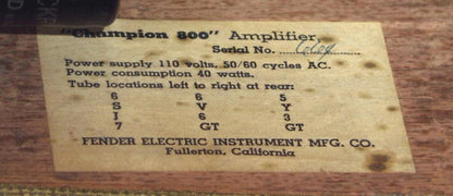 Fender Champion 800 Tube Amplifier (1948)