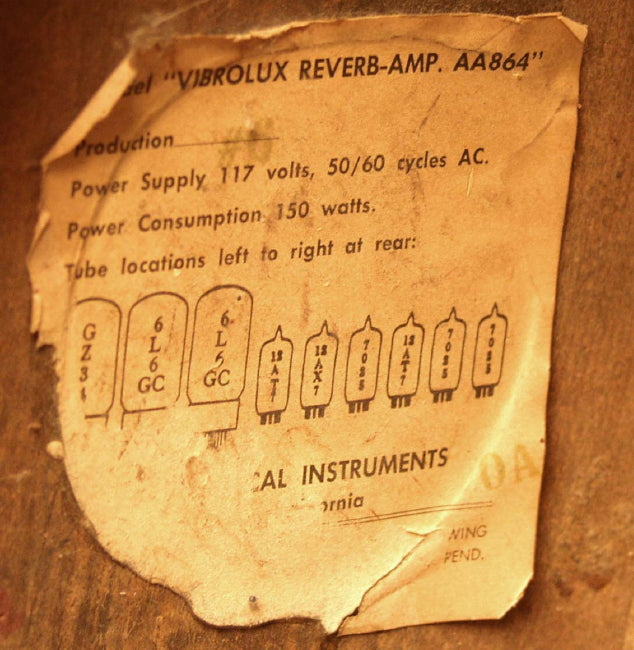 Fender Vibrolux Reverb Tube Guitar Amplifier (1965)