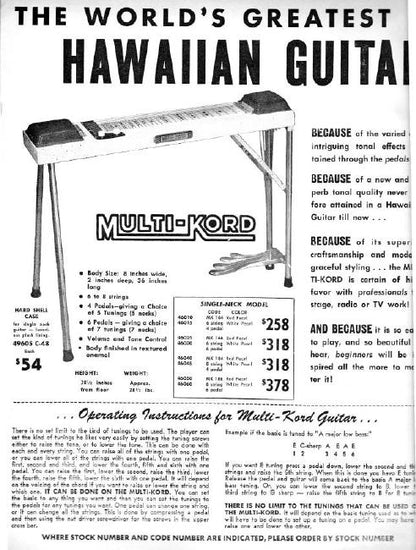 Multi-Kord 8 string - 4 pedal Pedal Steel Electric Guitar (1966)