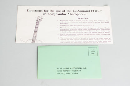 DeArmond Model FHC Archtop Guitar Pickup (1970)