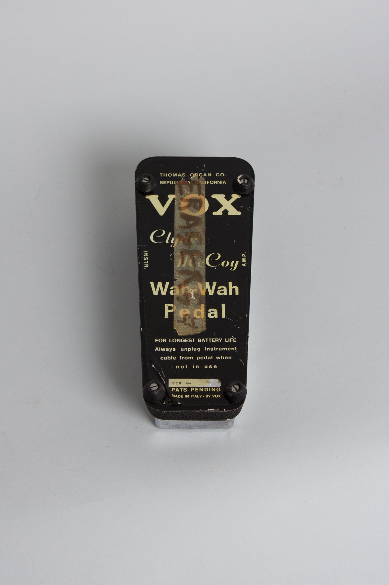 Vox Clyde McCoy Owned and Used by Tom Verlaine Wah-Wah Pedal Effect (1967)