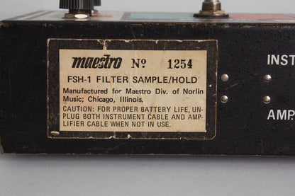 Maestro FSH-1 Filter Sample Hold Owned and Used by Tom Verlaine Loop Pedals and Samplers Effect (1974)