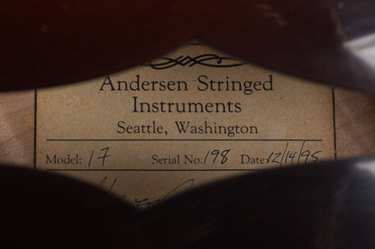 Steve Andersen Model 17 Made for and used by Bill Frisell Arch Top Hollow Body Electric Guitar (1995)