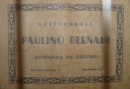 Paulino Bernabe Estudio Classical Guitar (1960's)