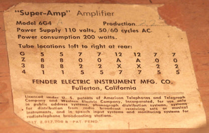 Fender Super - Amp Tube Guitar Amplifier (1961)