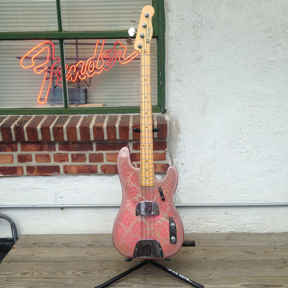 Fender Telecaster Bass Pink Paisley Solid Body Electric Bass Guitar (1968)
