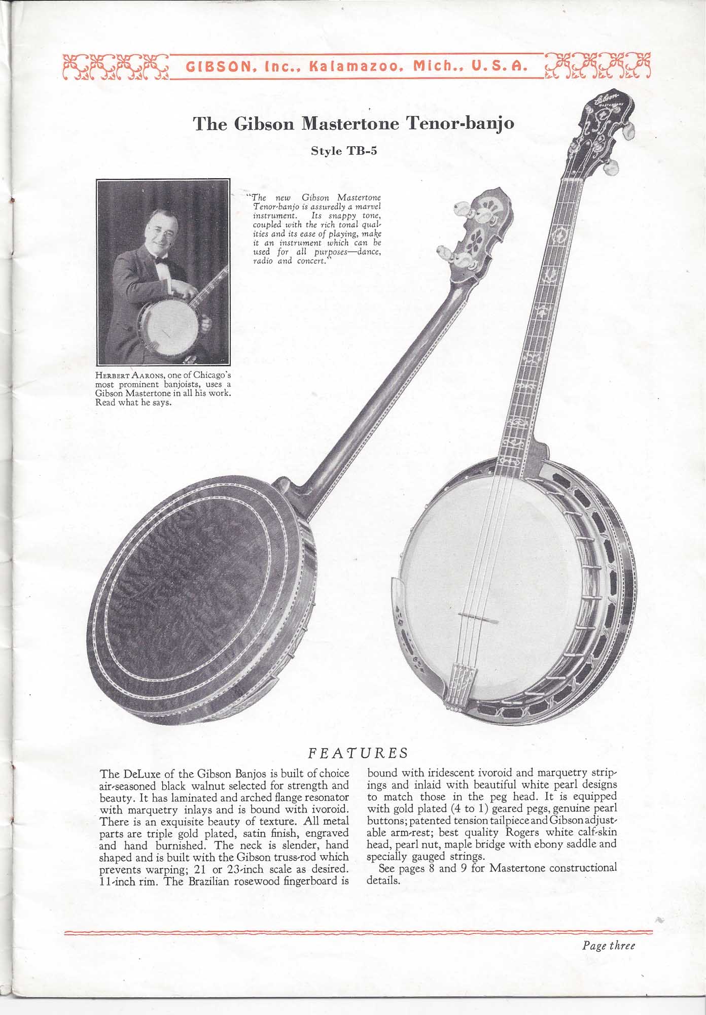 Gibson TB-5 De Luxe Tenor Banjo (1925)