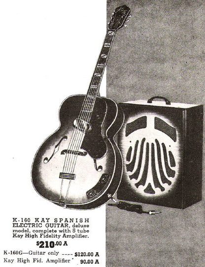 Kay Deluxe Model K-160 Arch Top Hollow Body Electric Guitar (1951)