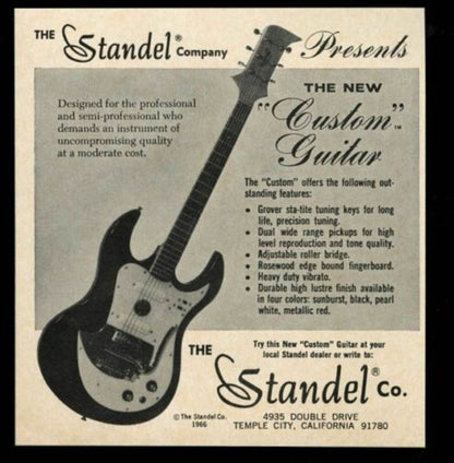 Standel Custom Deluxe Solid Body Electric Guitar (1965)