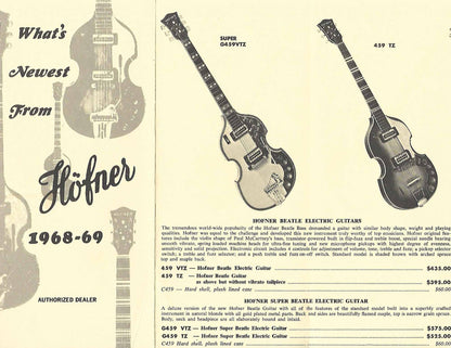 Hofner Model 459TZ Semi-Hollow Body Electric Guitar (1968)