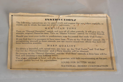 National Electric Hawaiian Lap Steel Electric Guitar (1938)