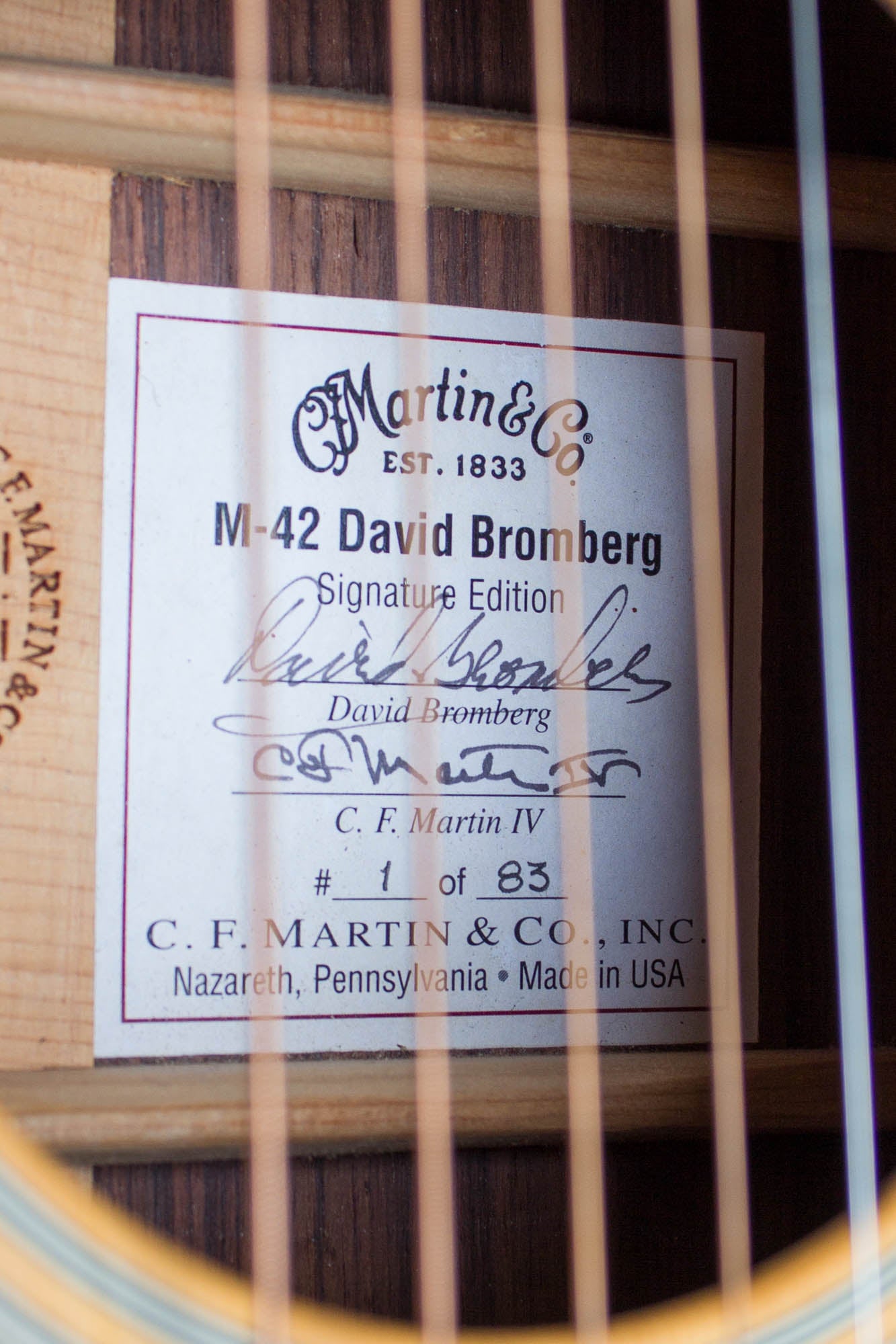 C. F. Martin M-42 David Bromberg Signature #1 owned and used by David Bromberg Flat Top Acoustic Guitar (2006)