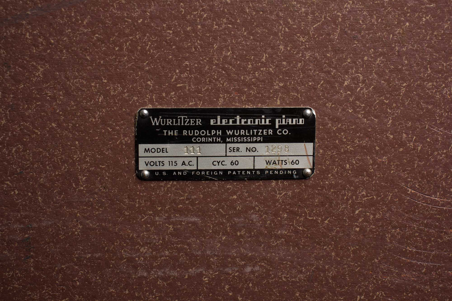 Wurlitzer Model 111 LOCAL PICKUP ONLY Electric Piano (1955)