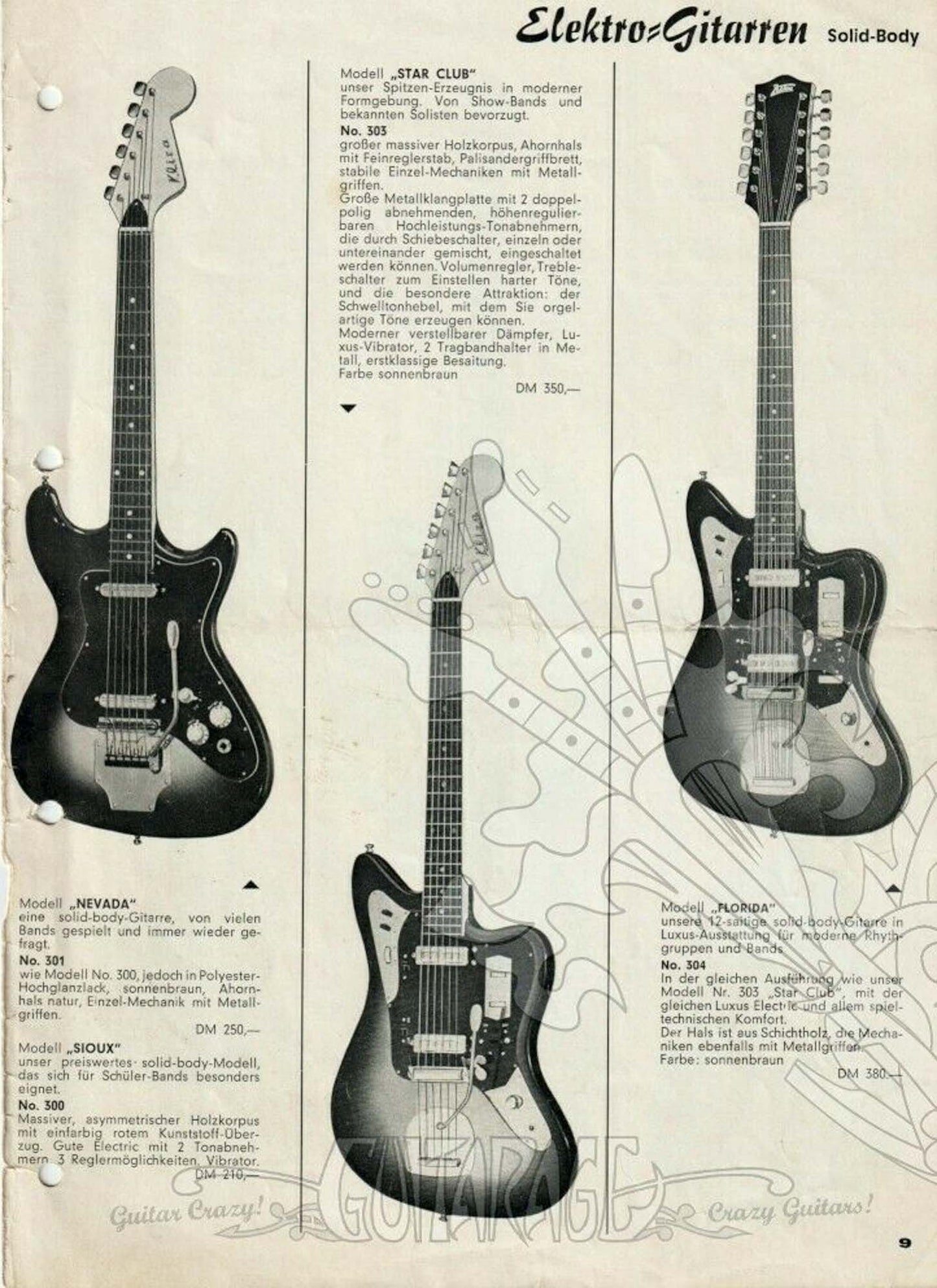 Klira Model 300 Solid Body Electric Guitar (1965)