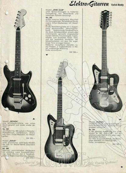 Klira Model 300 Solid Body Electric Guitar (1965)