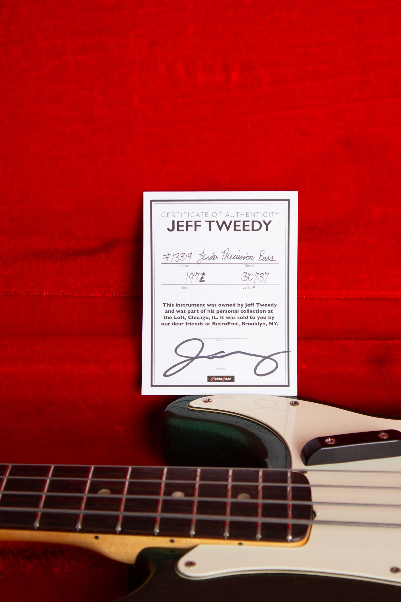 Fender Precision Bass Owned by Jeff Tweedy of Wilco Solid Body Electric Bass Guitar (1971)