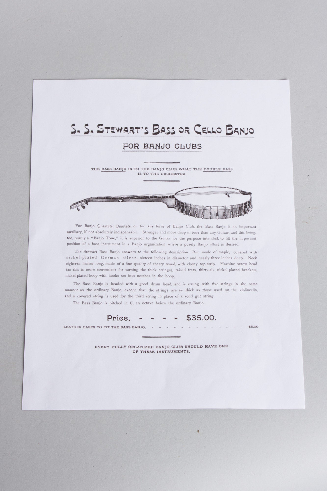 S. S. Stewart Cello Banjo (1900)
