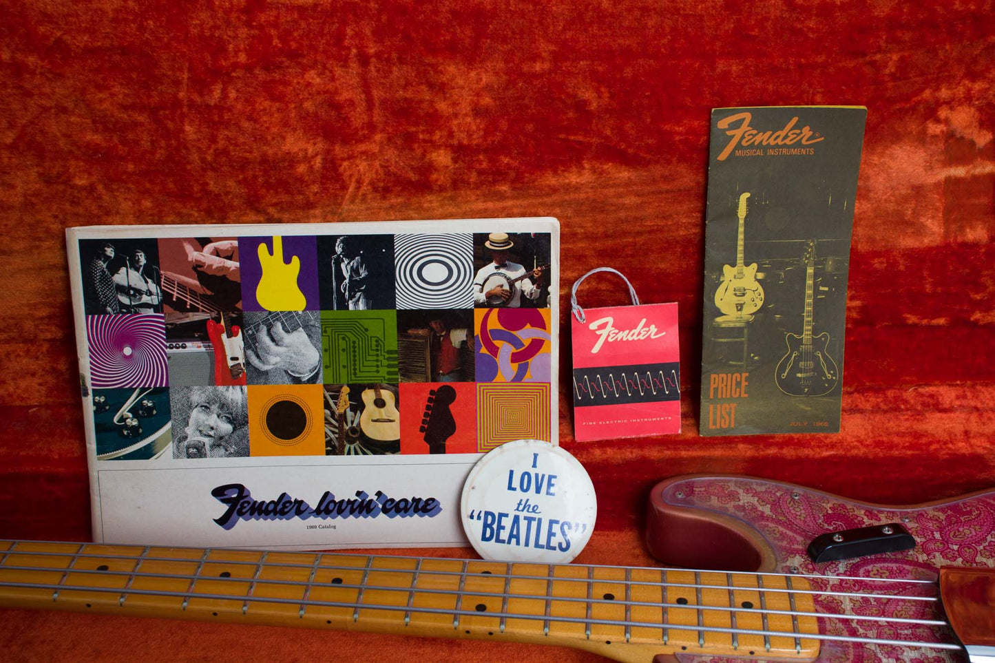 Fender Telecaster Bass Pink Paisley Solid Body Electric Bass Guitar (1968)