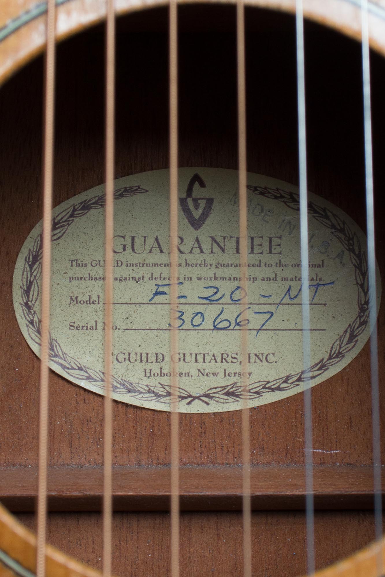 Guild F-20NT Flat Top Acoustic Guitar (1964)