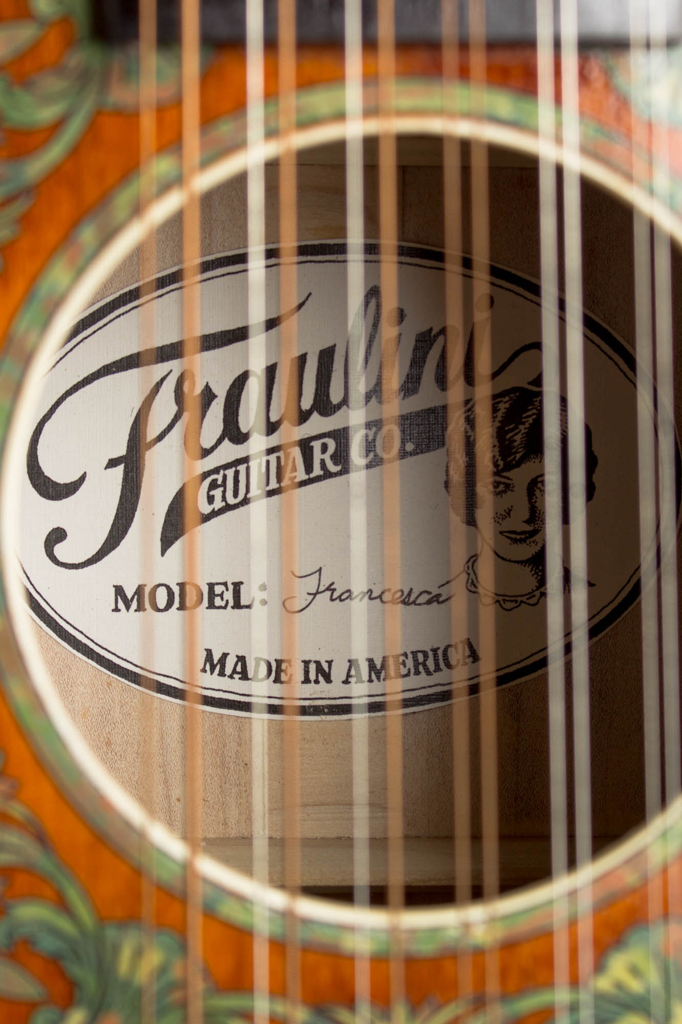 Fraulini Francesca Decal Model 12 String Flat Top Acoustic Guitar