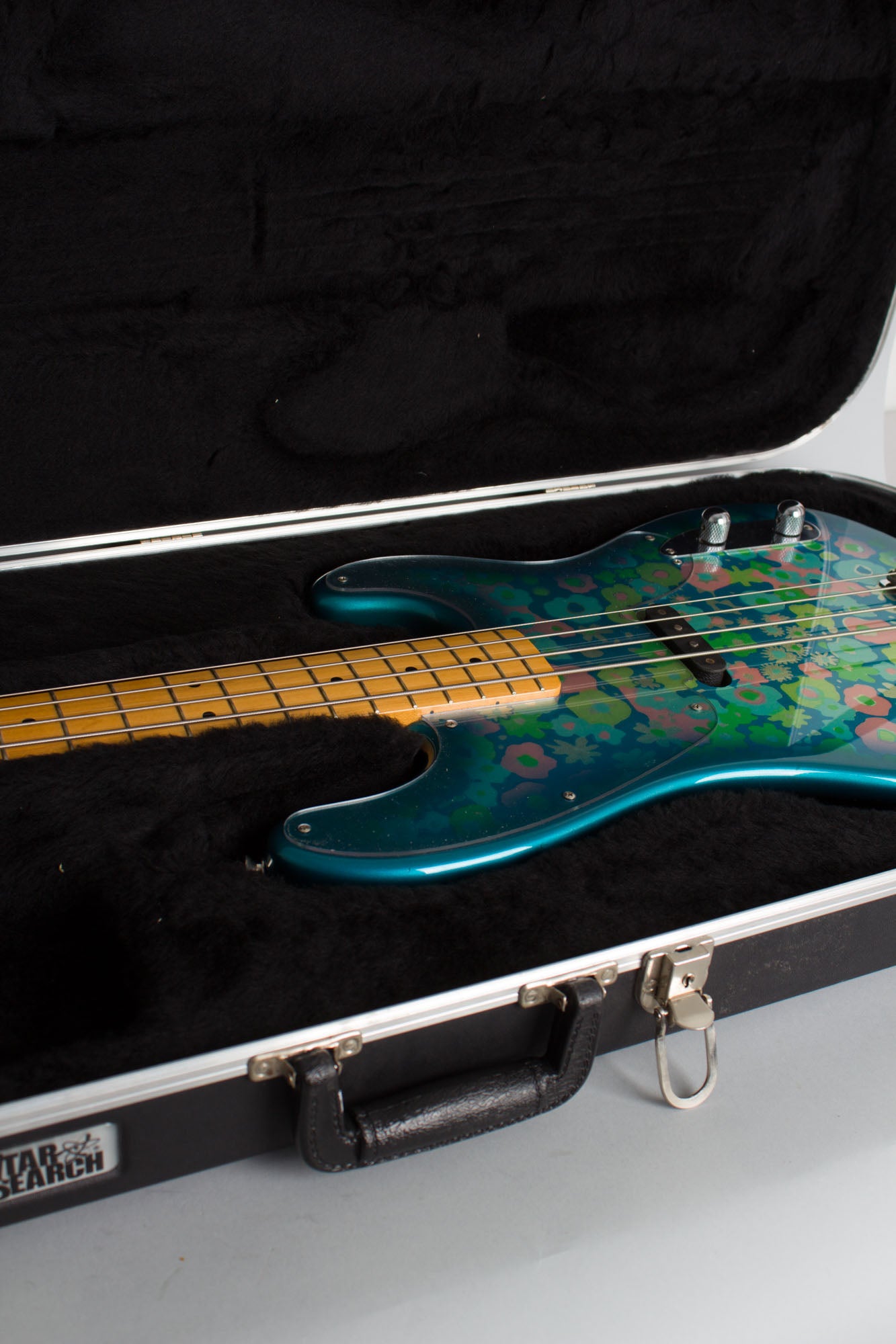 Fender Precision Blue Floral Solid Body Electric Bass Guitar (2002)