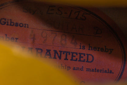 Gibson ES-175D Arch Top Hollow Body Electric Guitar (1962)