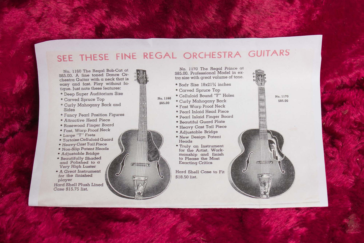 Regal Prince Model 1170 Arch Top Acoustic Guitar (1938)