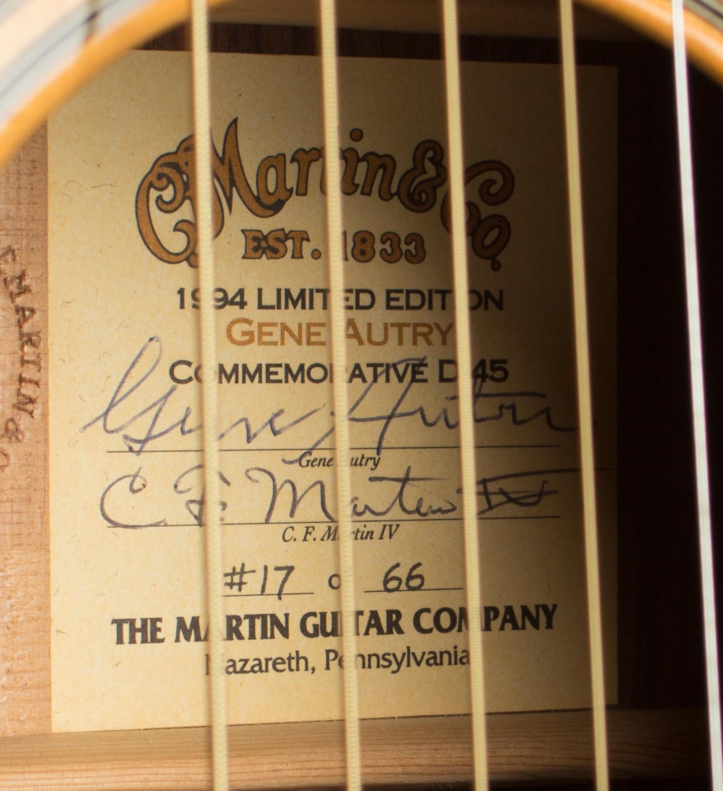 C. F. Martin D-45 Gene Autry commerative #17 of 66 Flat Top Acoustic Guitar (1994)